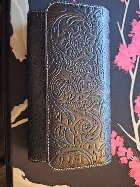 GOIACII Women's Wallet RFID Blocking Long Clutch Ladies Purse Vegan Leather Embo